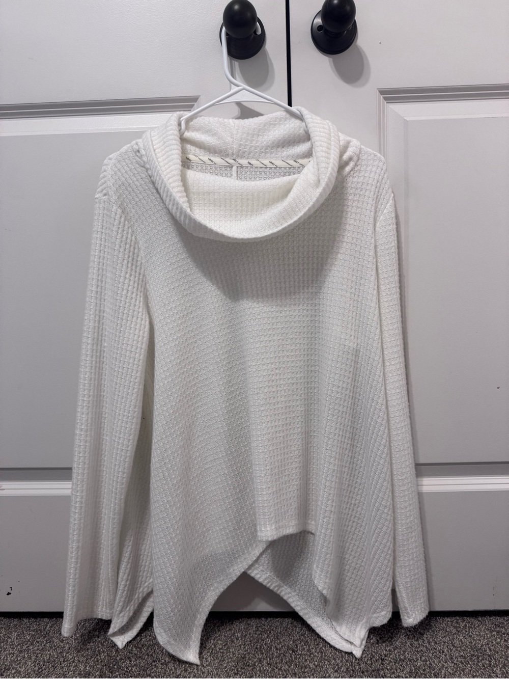 Marc New York Cream Waffle Cowl Neck Sweater